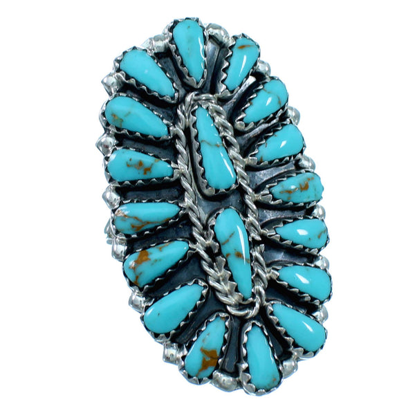Turquoise Navajo Sterling Silver Ring Size 6-3/4 LX112728