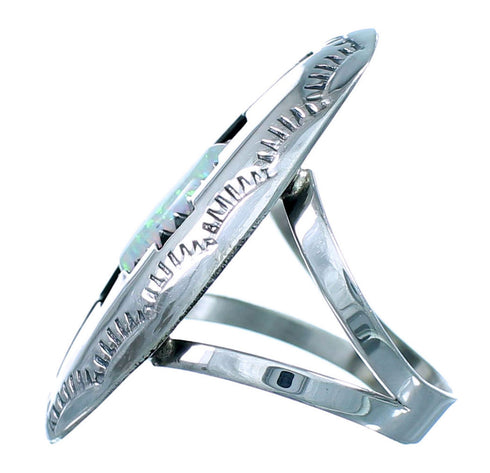 Sterling Silver Opal Native American Ring Size 6-1/4 JX130533
