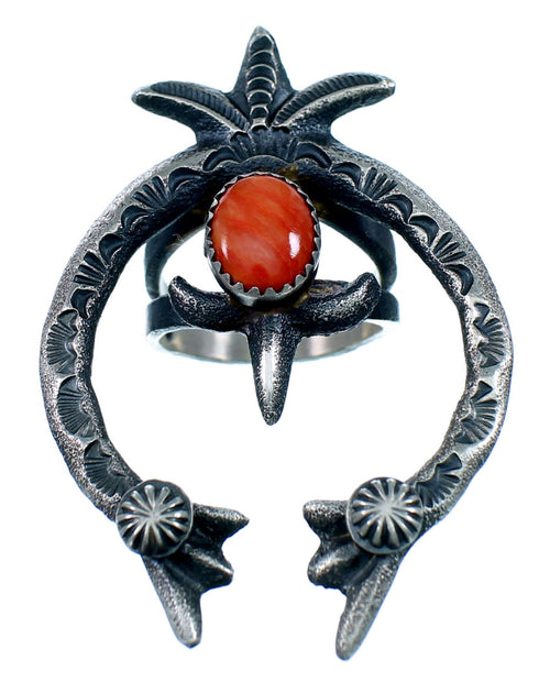 Old Pawn Style Naja Oyster Shell Navajo Ring Size 8-1/2 LX112866