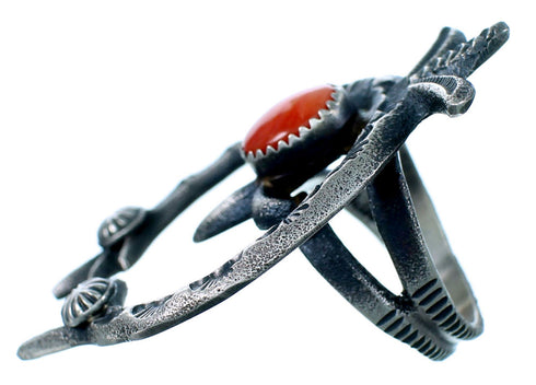 Old Pawn Style Naja Oyster Shell Navajo Ring Size 8-1/2 LX112866