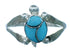 Turquoise Inlay Navajo Sterling Silver Turtle Ring Size 8 LX112783