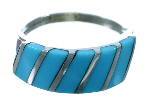 Zuni Turquoise Sterling Silver Ring Size 6 LX112887