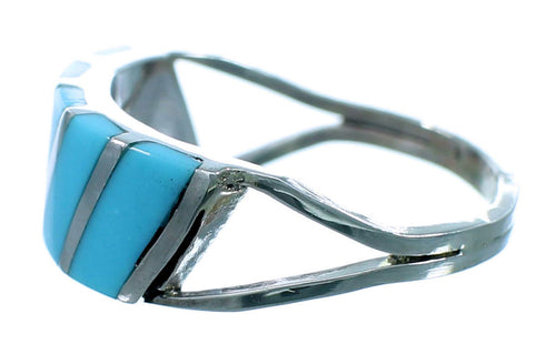 Zuni Turquoise Sterling Silver Ring Size 6 LX112887