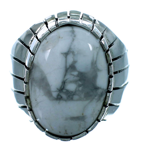 Howlite Ray Jack Sterling Silver Ring Size 8-1/4 LX112802