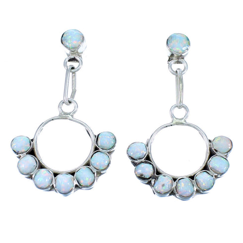 Opal Sterling Silver Zuni Post Dangle Earrings RX112421