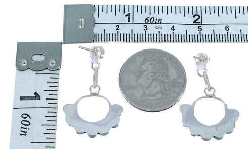 Opal Sterling Silver Zuni Post Dangle Earrings RX112421