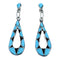 Genuine Sterling Silver Zuni Turquoise Post Dangle Earrings RX112430