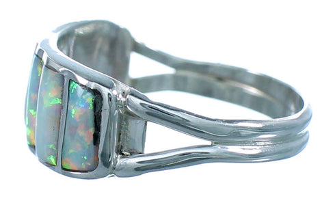 Opal Authentic Sterling Silver Zuni Ring Size 5 JX124808