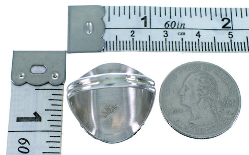 Native American Sterling Silver Leaf Turquoise Ring Size 11-1/4 RX113089