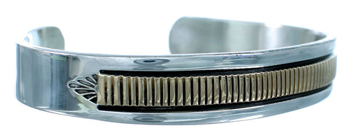 14 Karat Gold And Sterling Silver Navajo Cuff Bracelet SX112528