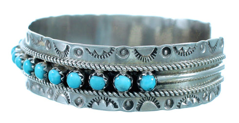 Sterling Silver Zuni Turquoise Needlepoint Cuff Bracelet SX112539