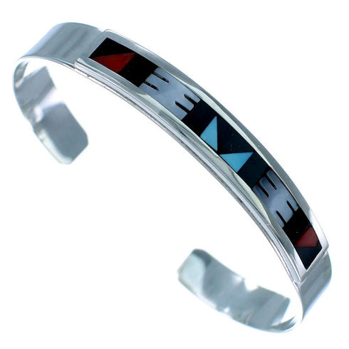 Multicolor Sterling Silver Zuni Cuff Bracelet AX127648