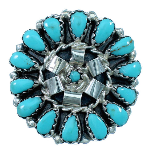 Sterling Silver Navajo Indian Turquoise Ring Size 6 RX112573