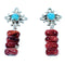 Turquoise Red Oyster Shell Sterling Silver Southwest Post Dangle Earrings SX112638