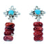 Turquoise Red Oyster Shell Sterling Silver Southwest Post Dangle Earrings SX112638