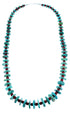 Turquoise And Coral Sterling Silver Navajo Bead Necklace RX112631