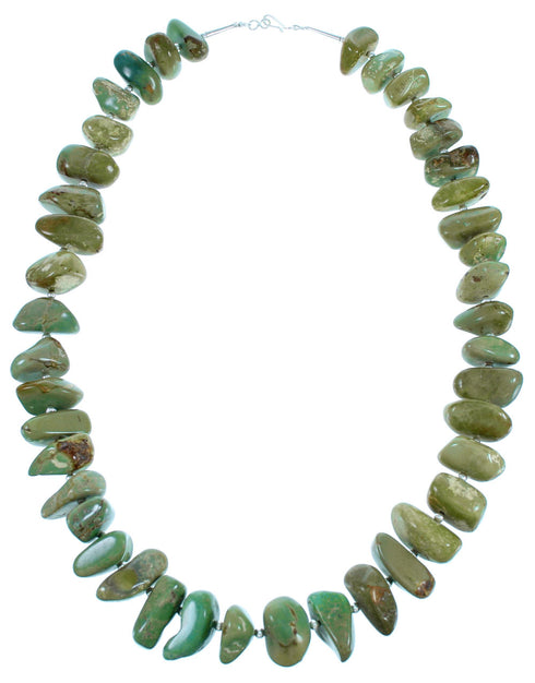 American Indian Sterling Silver Turquoise Bead Necklace RX112647