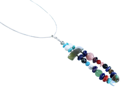 Multicolor Treasure Bead Sterling Silver Necklace RX112714