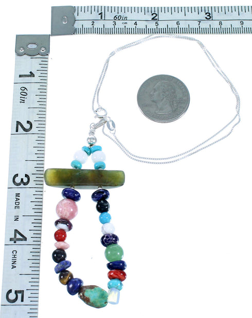 Multicolor Treasure Bead Sterling Silver Necklace RX112714
