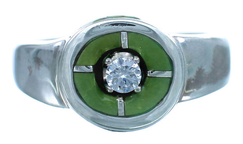 Genuine Sterling Silver Cubic Zirconia Inlay Ring Size 6-3/4 LX113055