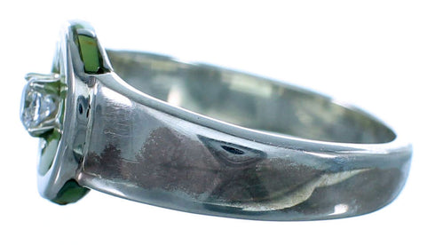 Genuine Sterling Silver Cubic Zirconia Inlay Ring Size 6-3/4 LX113055