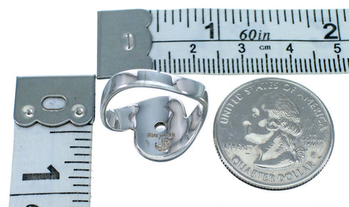 Turquoise Inlay Sterling Silver Cubic Zirconia Ring Size 6-3/4 LX113060