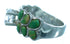 Cubic Zirconia Turquoise Inlay Sterling Silver Ring Size 6-1/4 LX113064