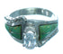 Cubic Zirconia Sterling Silver Turquoise Inlay Ring Size 5-3/4 LX113107