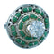 Genuine Sterling Silver Cubic Zirconia Turquoise Inlay Ring Size 6 LX113139
