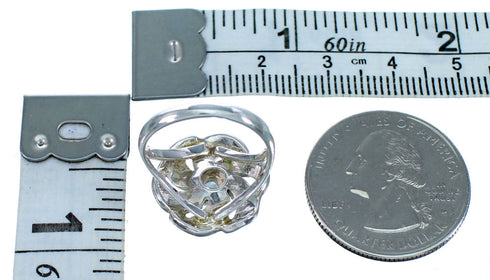 Sterling Silver Turquoise Inlay Cubic Zirconia Ring Size 6 LX113158