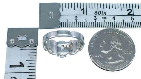 Turquoise Cubic Zirconia Sterling Silver Ring Size 6-1/2 LX113164