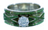 Turquoise Inlay Cubic Zirconia Genuine Sterling Silver Ring Size 6-1/4 LX113171