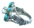 Genuine Sterling Silver Turquoise Inlay Flower Leaf Cubic Zirconia Ring Size 6-1/4 LX113181