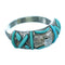 Cubic Zirconia Genuine Sterling Silver Turquoise Inlay Wedding Ring Size 6-1/2 LX113186