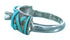 Cubic Zirconia Genuine Sterling Silver Turquoise Inlay Wedding Ring Size 6-1/2 LX113186