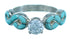Cubic Zirconia Genuine Sterling Silver Turquoise Inlay Wedding Ring Size 5-3/4 LX113188