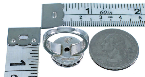 Sterling Silver Turquoise Inlay Cubic Zirconia Wedding Ring Size 5-1/2 LX113236