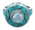 Turquoise Cubic Zirconia Sterling Silver Ring Size 5-3/4 LX113238