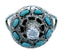 Turquoise Inlay Genuine Sterling Silver Cubic Zirconia Ring Size 6 LX113250