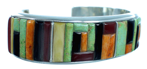 Multicolor Whiterock Sterling Silver Southwest Cuff Bracelet RX112739
