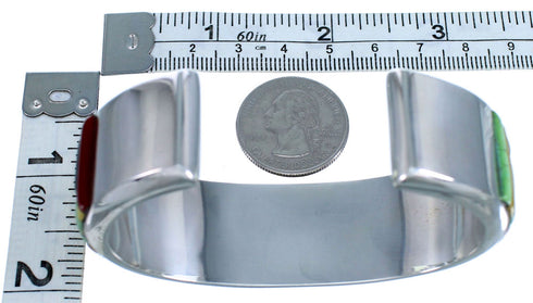 Multicolor Whiterock Sterling Silver Southwest Cuff Bracelet RX112739