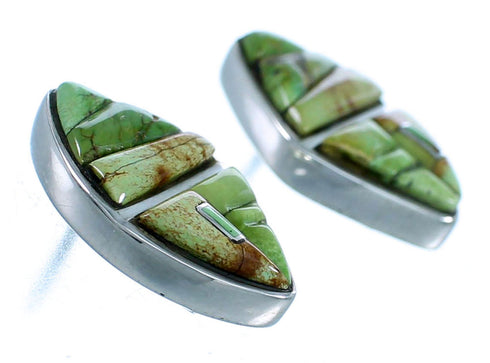 Turquoise Inlay Sterling Silver Post Earrings Post earrings LX113011