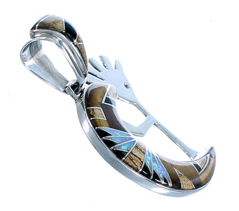 WhiteRock Rocky Trails Multicolor Sterling Silver Kokopelli Pendant SX112886