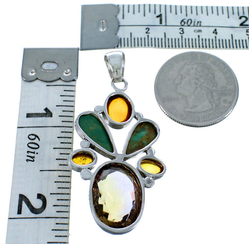 Sterling Silver Multicolor Southwestern Pendant SX112848
