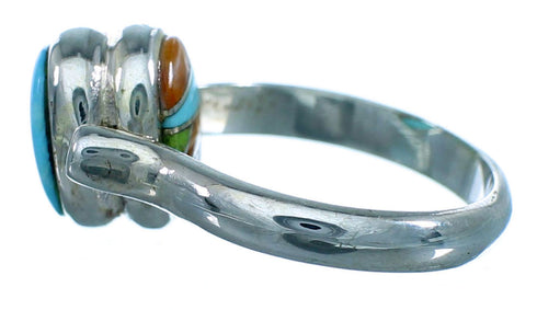 Turquoise Multicolor Inlay Reversible Ring Size 4-3/4 LX113264