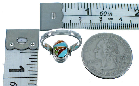 Turquoise Multicolor Inlay Reversible Ring Size 4-3/4 LX113264