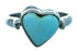Lapis Turquoise Reversible Sterling Silver Heart Ring Size 4-3/4 LX113267