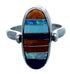 Reversible Turquoise Sterling Silver Multicolor Inlay Ring Size 5 LX113275