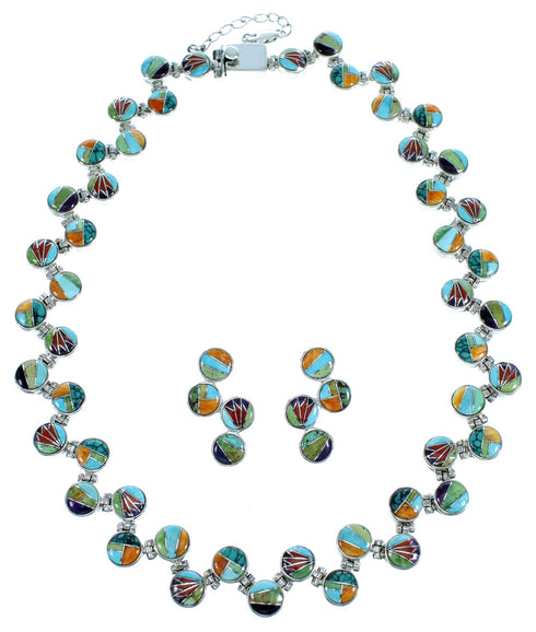 Sterling Silver Whiterock Sunset Multicolor Link Necklace LX113196