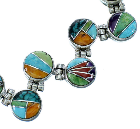 Sterling Silver Whiterock Sunset Multicolor Link Necklace LX113196